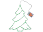 Lichtgevende kerstboomdecoratie met groene LED-lampjes en batterijhouder