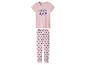 Roze pyjama met korte mouwen, cartoonfiguurprint en bijpassende broek.