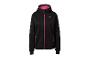 Zwarte softshell jas met roze rits en binnenvoering
