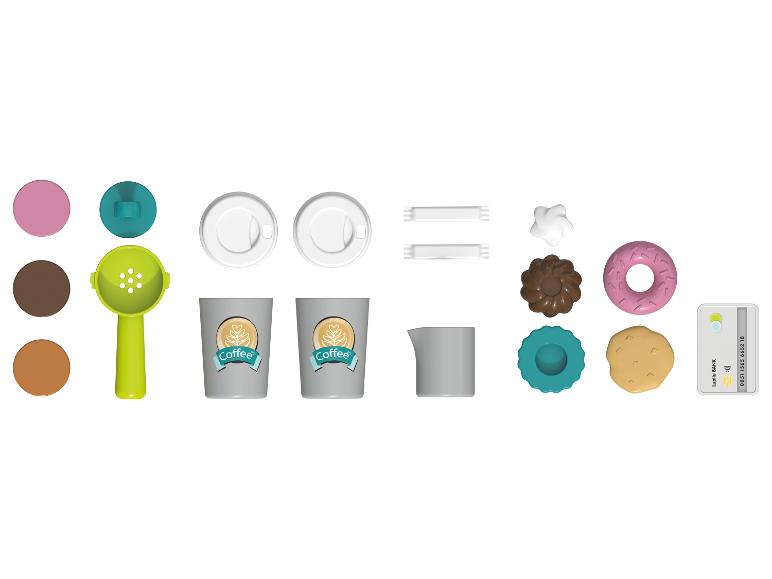 Koffieshop speelset met koffieaccessoires en zoetigheden.