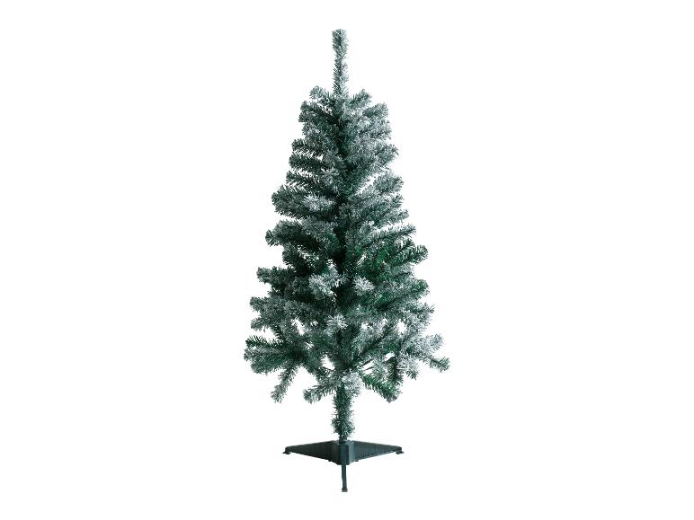 Beflokte kunstkerstboom met standaard