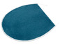 Een blauwe, zachte wc-brilmat.