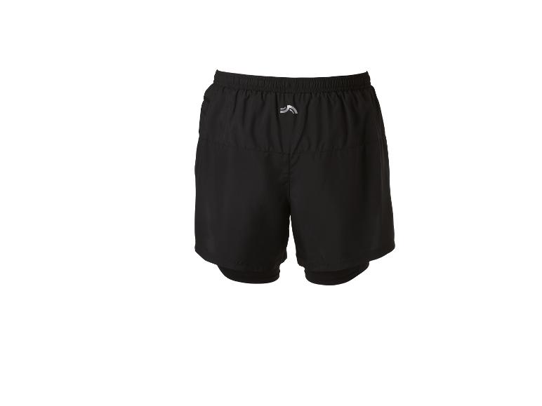 Zwarte herensportshort met reflecterend logo.