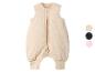 Beige babyslaapzak met rits, met kleurstalen voor andere opties.