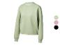 Crivit dames sweatshirt lichtgroen met ronde hals en kleurstalen.