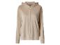 Beige fluwelen hoodie met rits
