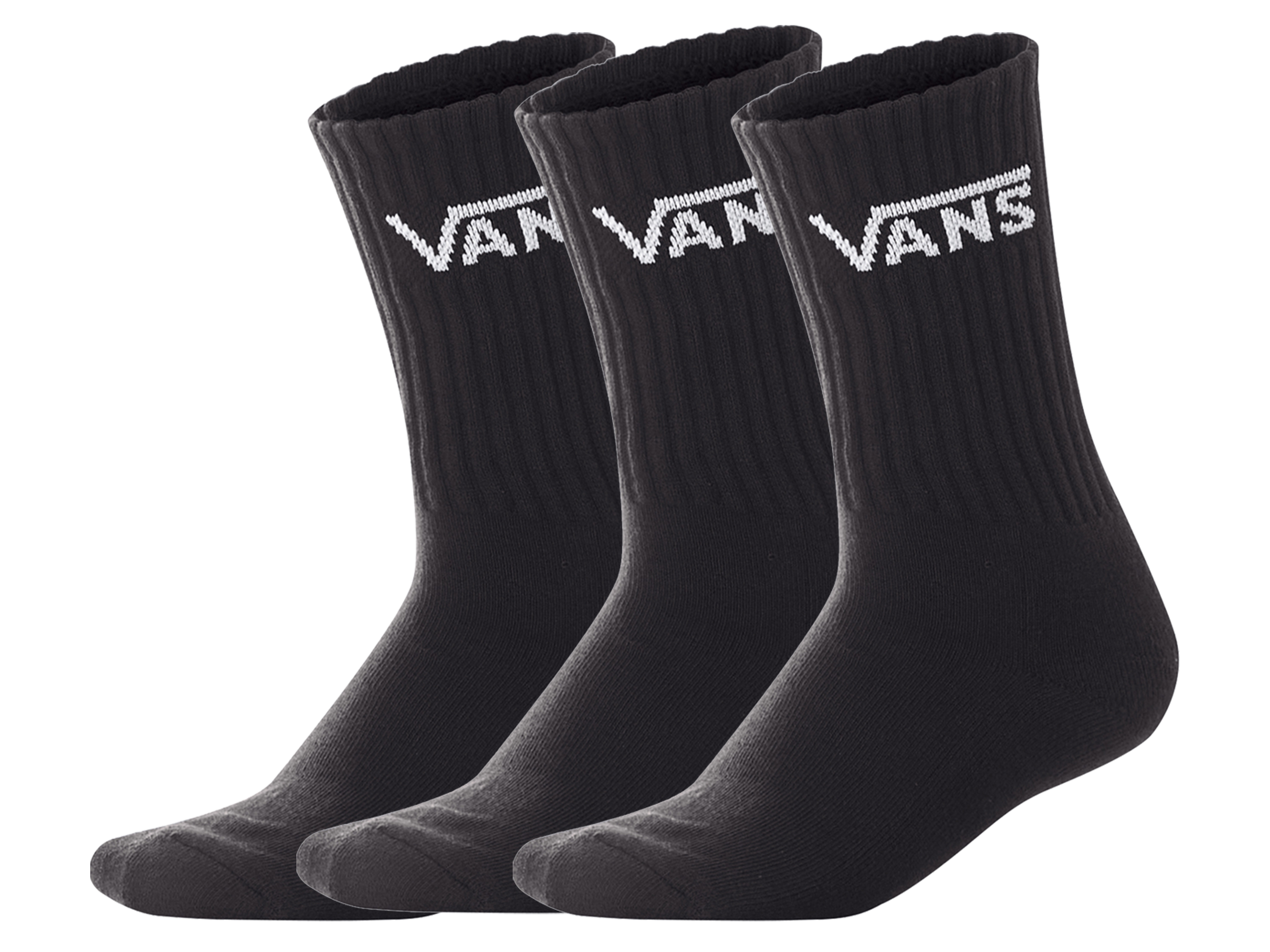 VANS 3 Paar Classic Crew sokken (zwart, 35-38) afbeelding