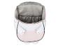 Witte en roze kinderrugzak met open bovenkant en pootdetails.