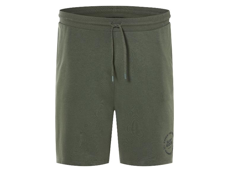 Olijfgroene jogging shorts, Surf Rider stijl.