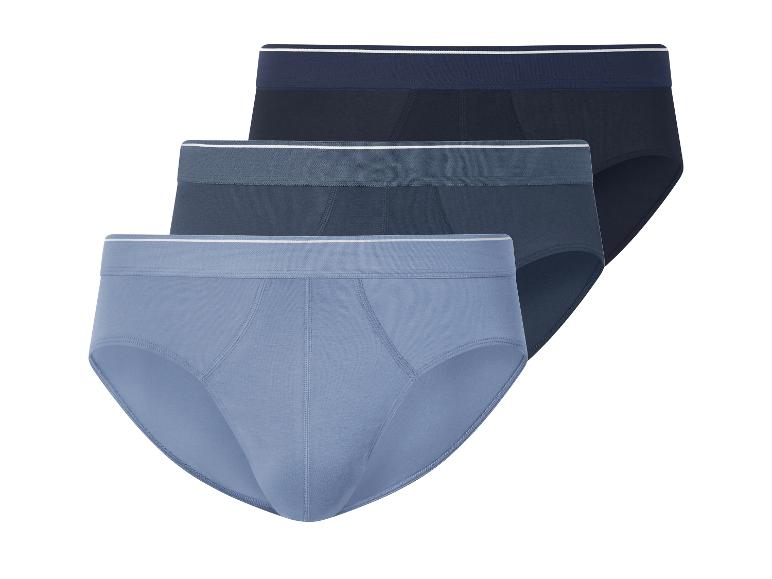 Drie herenslips in verschillende blauwtinten