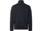 Donkerblauw heren shirt met lange mouwen en hoge kraag, achteraanzicht.