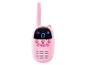 Roze kinder walkie-talkie met digitaal display en knoppen.