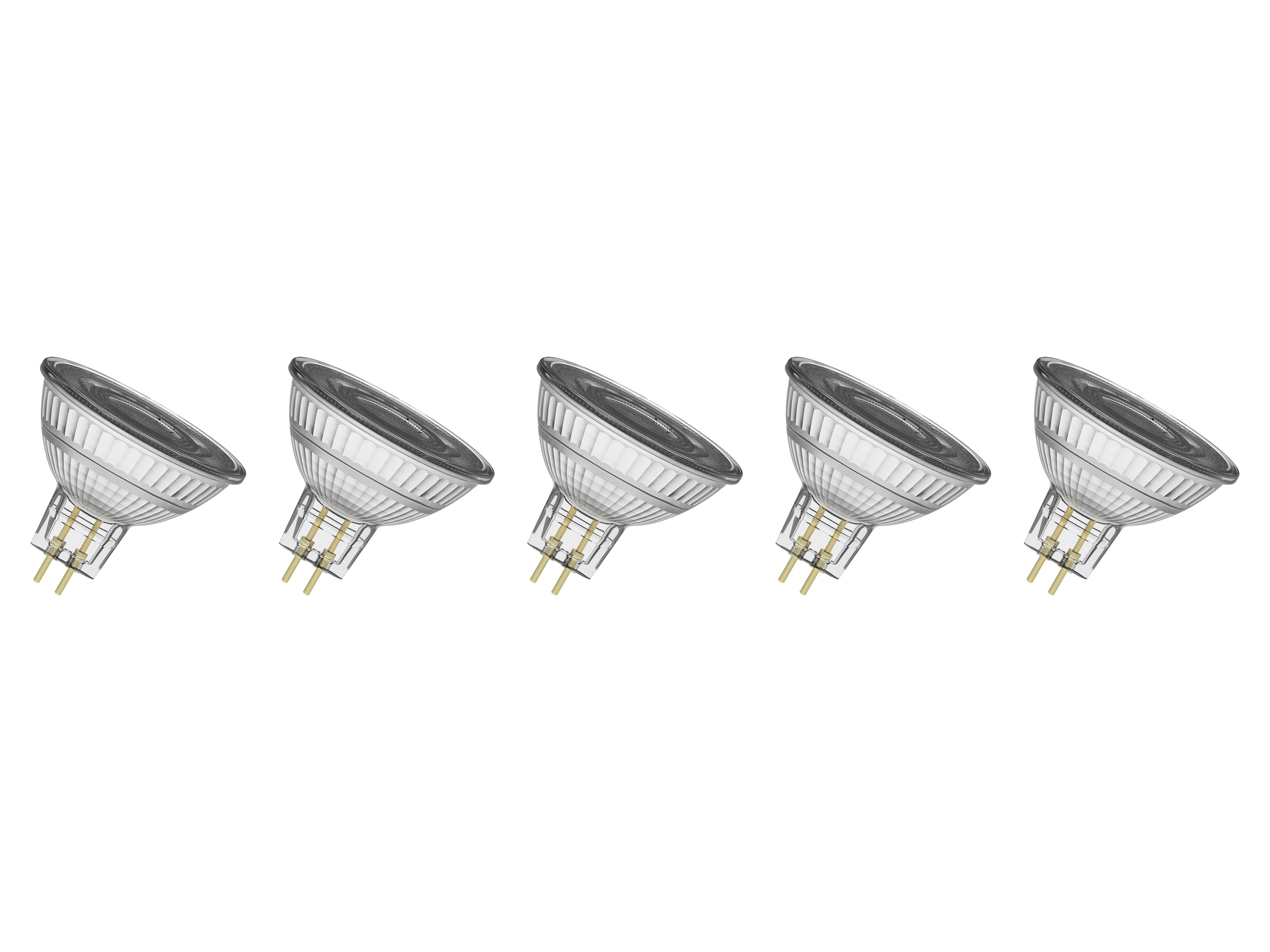 OSRAM Set van 5 LED-lampen Base Spot (MR16, GU5.3, dim, 2700K, Transparant)