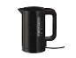 Zwarte Bodum waterkoker met waterniveau-indicator en rode knoppen.