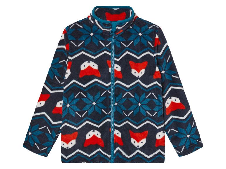 Fleece jack met vosjes en sneeuwvlokken print.