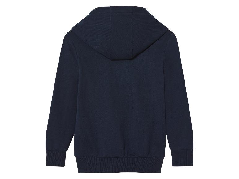 Donkerblauwe hoodie met capuchon voor kinderen.