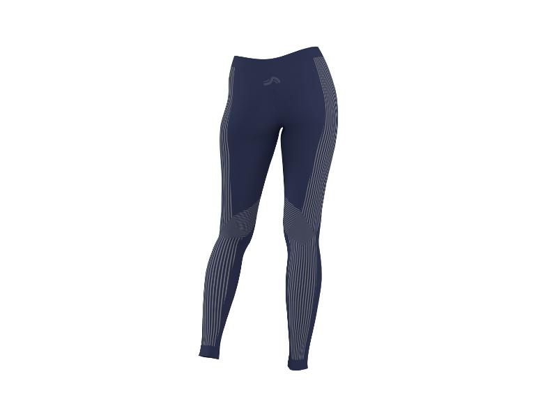 Donkerblauwe sportlegging met lichtgrijze strepen