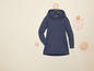 Een donkerblauwe hoodie met capuchon van het merk Propertail.