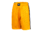 Gele basketbalshorts met zwarte details.
