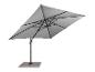 Grijze zweefparasol met vierkante voet
