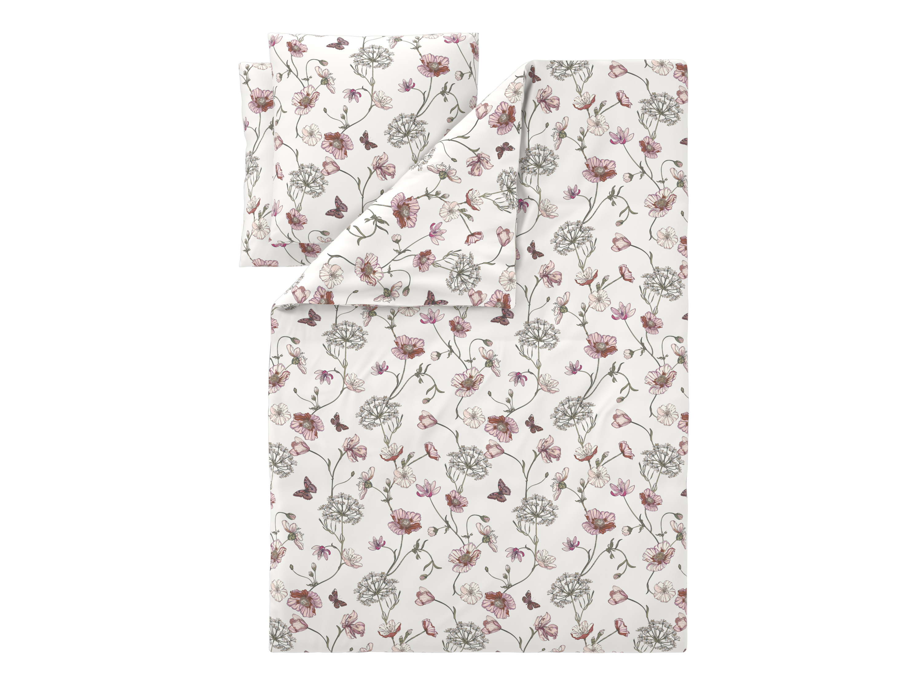 LIVARNO Microvezel-satijnen dekbedovertrek, 200 x 200 cm (Vlinder wit)