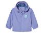 Een paarse windjack met capuchon voor kinderen.