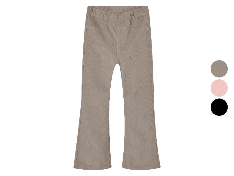 Beige corduroy broek met wijde pijpen.