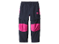 Kinderkleding: Donkerblauwe broek met roze accenten.