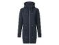 Donkerblauwe lange parka met capuchon en rits