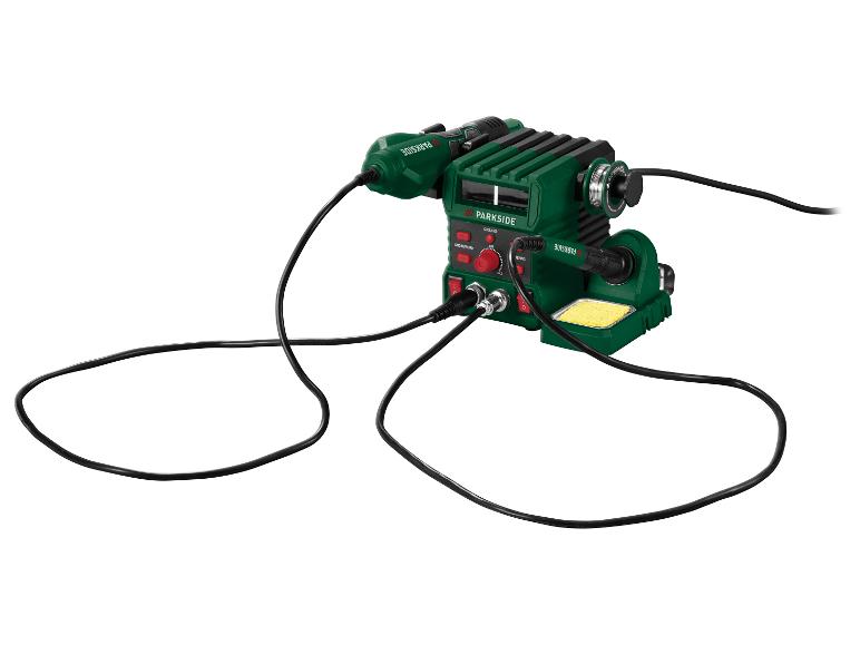 Parkside soldeerstation met hetelucht en soldeerbout.