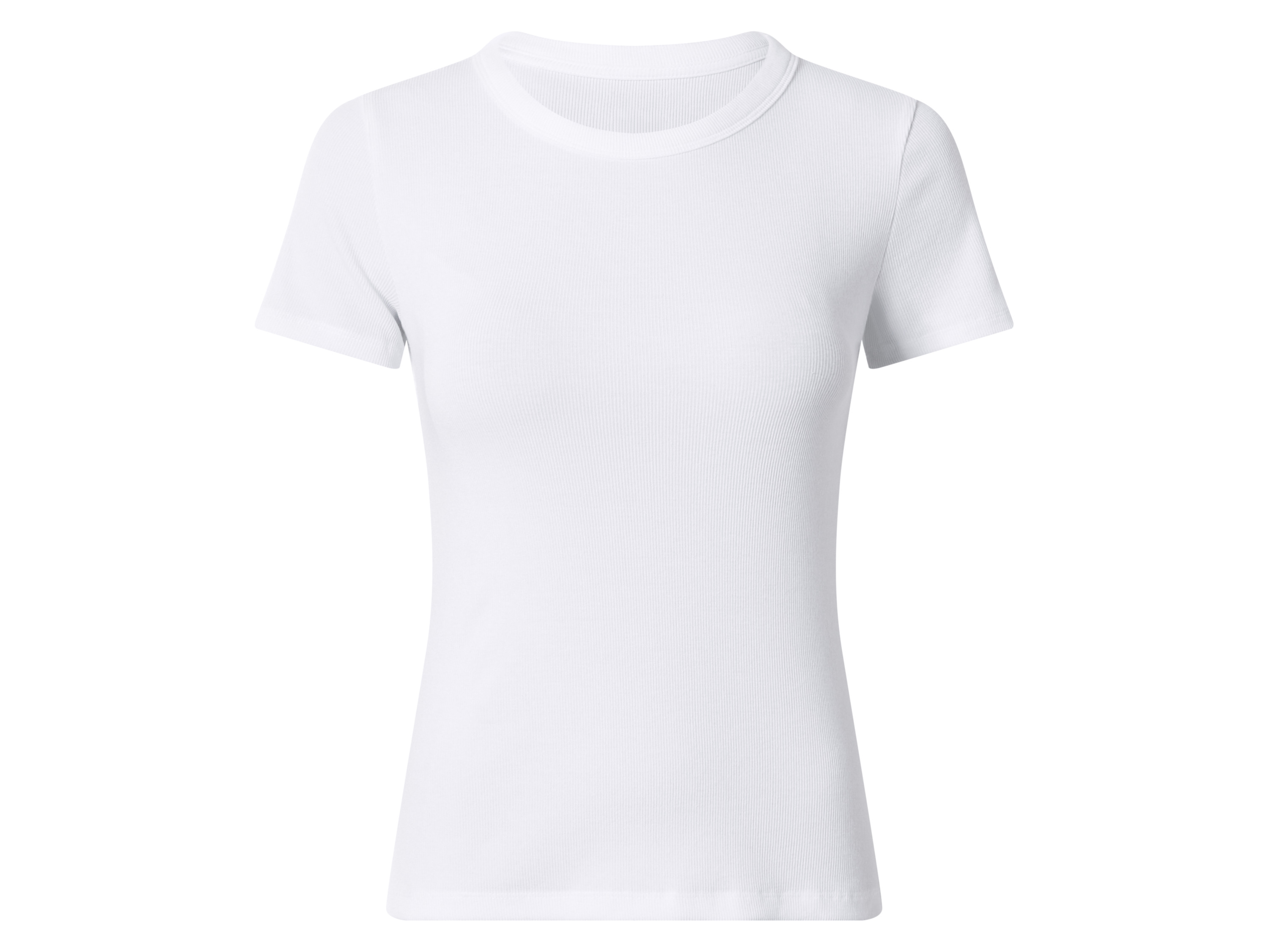 esmara Geribd dames T-shirt (Wit, L (44/46))