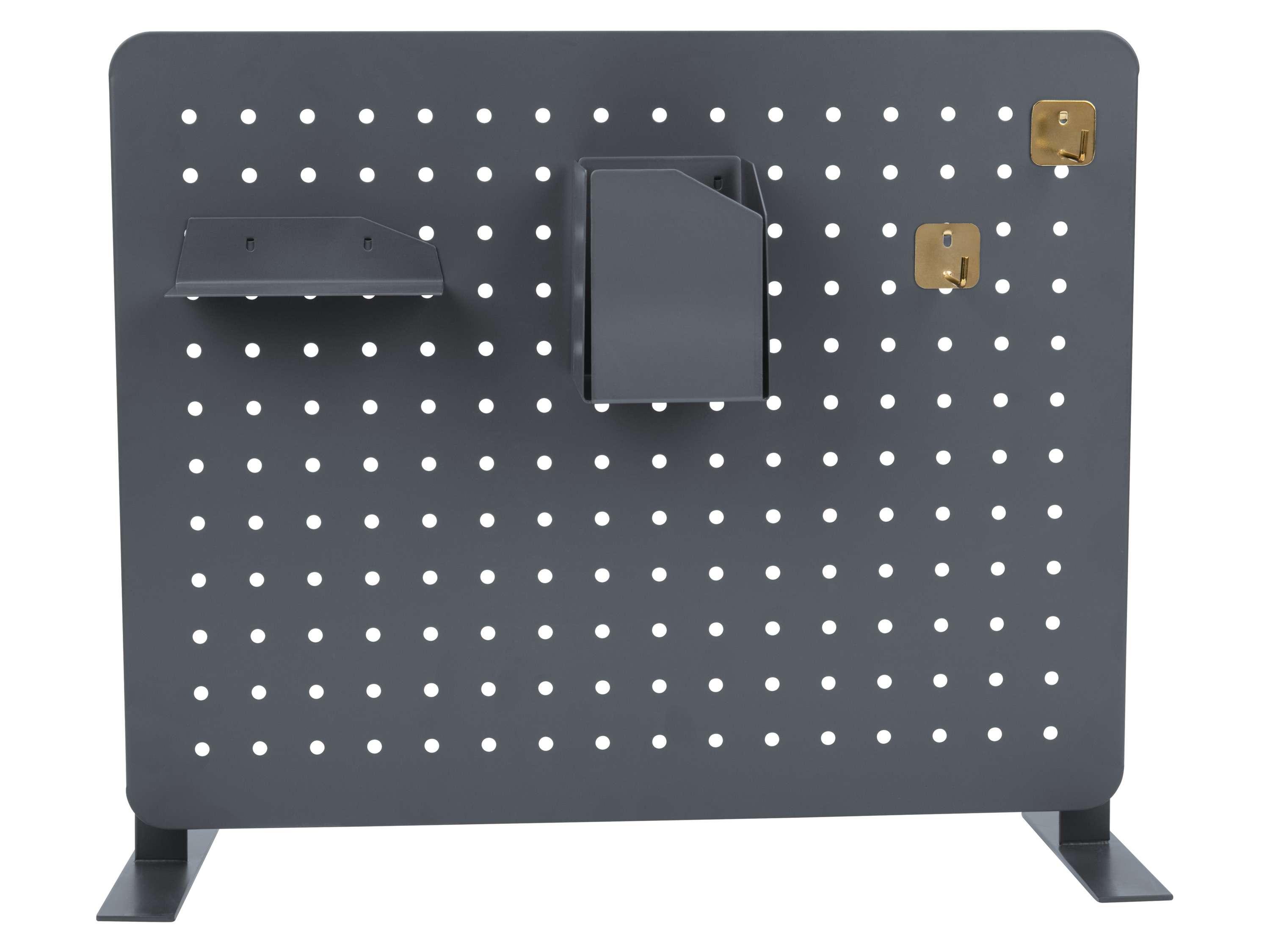 CRELANDO Peg board, 46,5 x 36,5 cm (Prikbord met 6 onderdelen, antraciet)