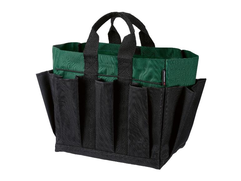 Groene Parkside gereedschapstas met zwarte vakken