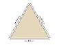 Schema van een gelijkzijdige driehoek van ongeveer 415 cm per zijde.