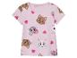 Roze t-shirt voor meisjes met schattige dierenprint.