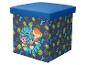 Opbergdoos met blauw deksel, met Paw Patrol-personages en dinosauruspatronen.