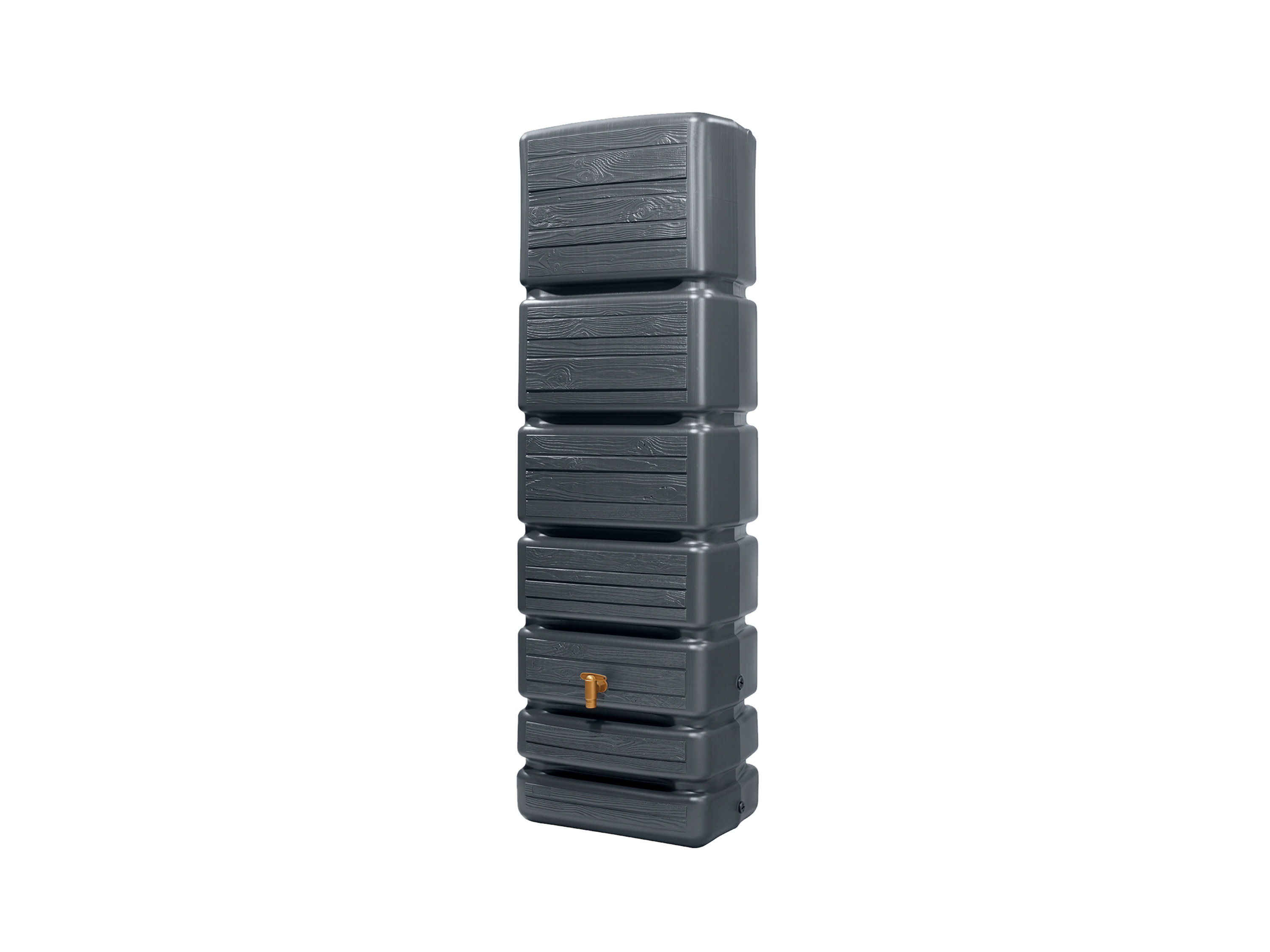 4RAIN Regenton Slim Wood Decor, 350 L (350 liter, Grafietgrijs)