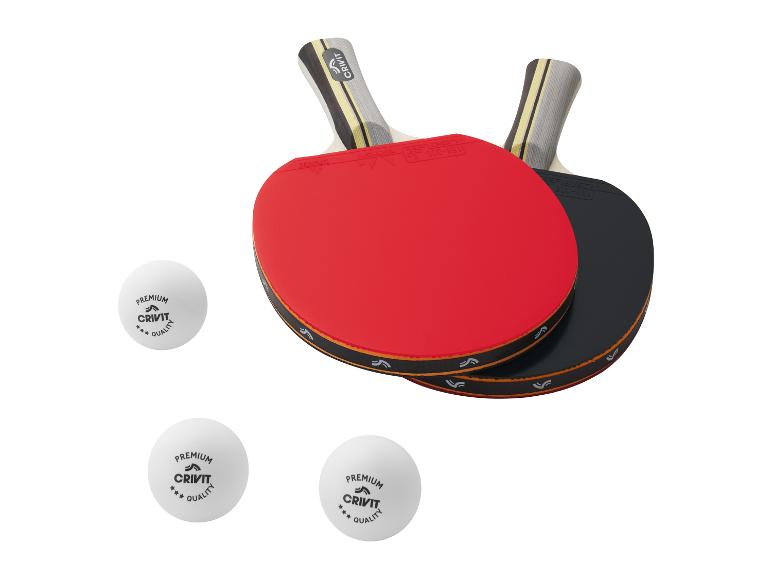 Crivit pingpong batjes en ballen.
