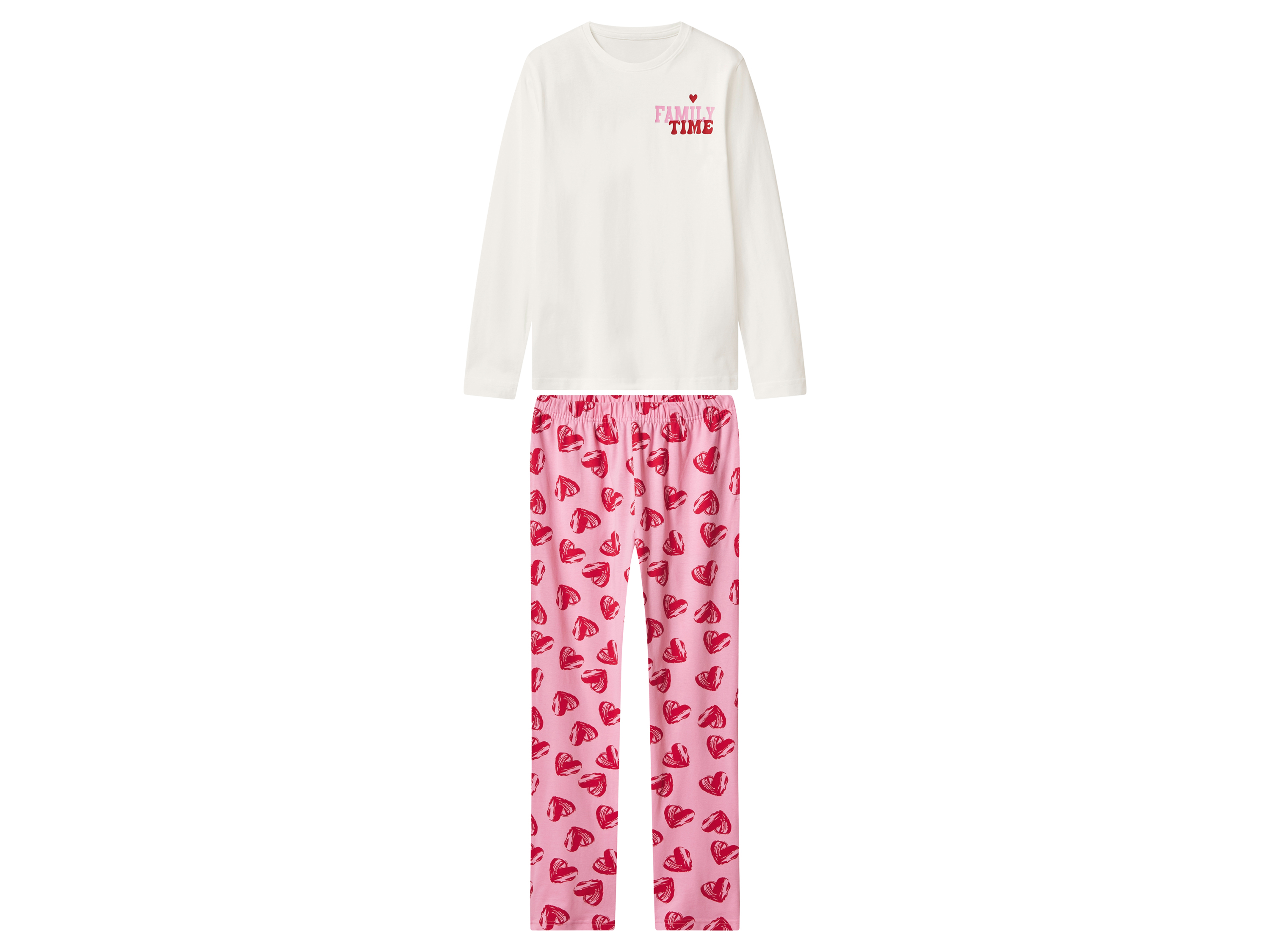 Esmara Kids Kinder pyjama (Wit/roze, 146/152)