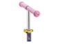 Roze scooterstuur met handvatten en paarse buis