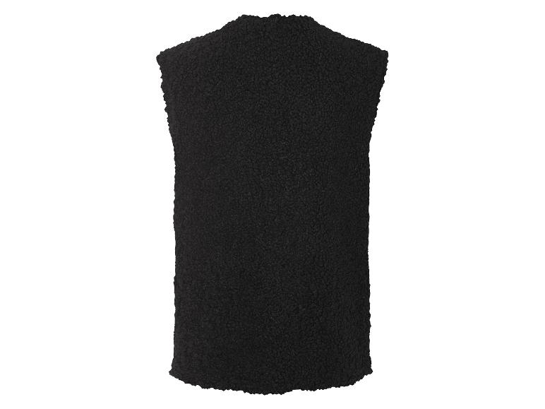 Zwart vest van imitatiebont.