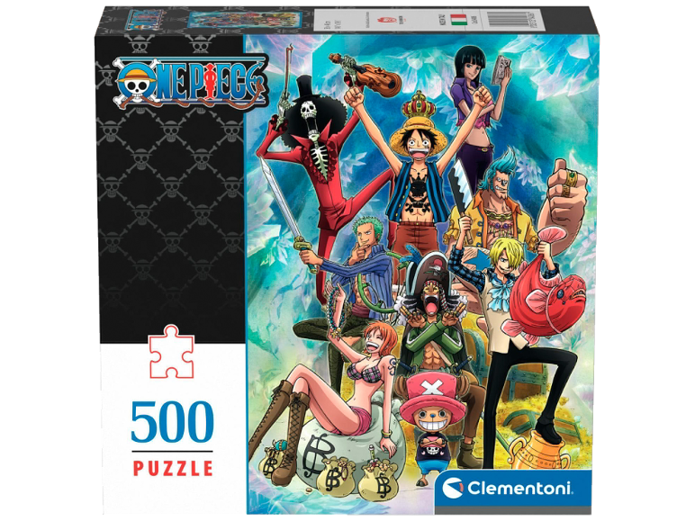 One Piece-puzzel van 500 stukjes met een kleurrijke anime-afbeelding.