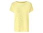 Lichtgeel gebreid T-shirt met korte mouwen voor dames