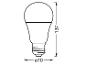 Technische tekening van een LED-lamp met afmetingen: 137 mm hoogte, 70 mm diameter.
