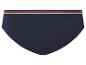 Donkerblauwe slips met gekleurde band.