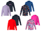 Kinder shirts met lange mouwen in diverse kleuren en patronen, waaronder bergen en vossen.