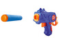 Blauwe Playtive Zuru speelgoedpistool met blauwe en oranje pijlen.