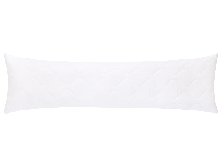 Lange witte gewatteerde kussen.