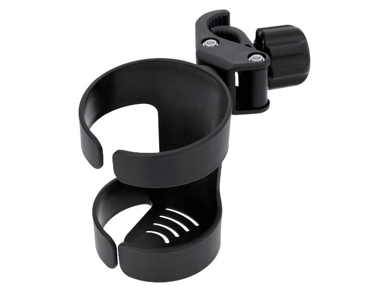 Zwarte universele bekerhouder voor kinderwagens of fietsen