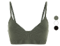 Gebreide sportbeha in olijfgroen.